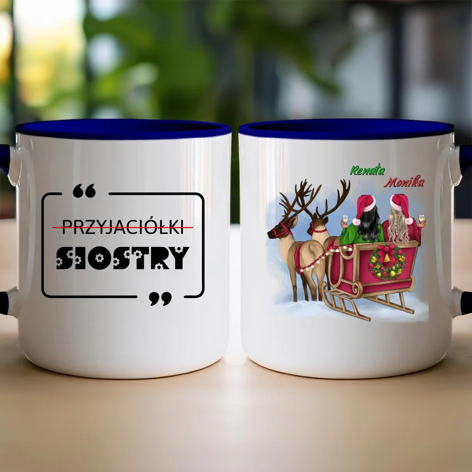 Kubek personalizowany świąteczny dla przyjaciółek #125