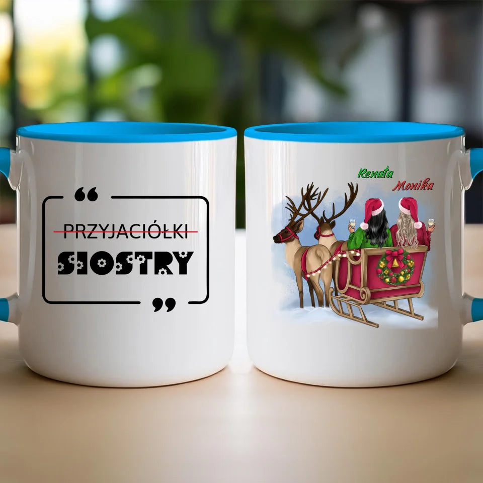 Kubek personalizowany świąteczny dla przyjaciółek #125