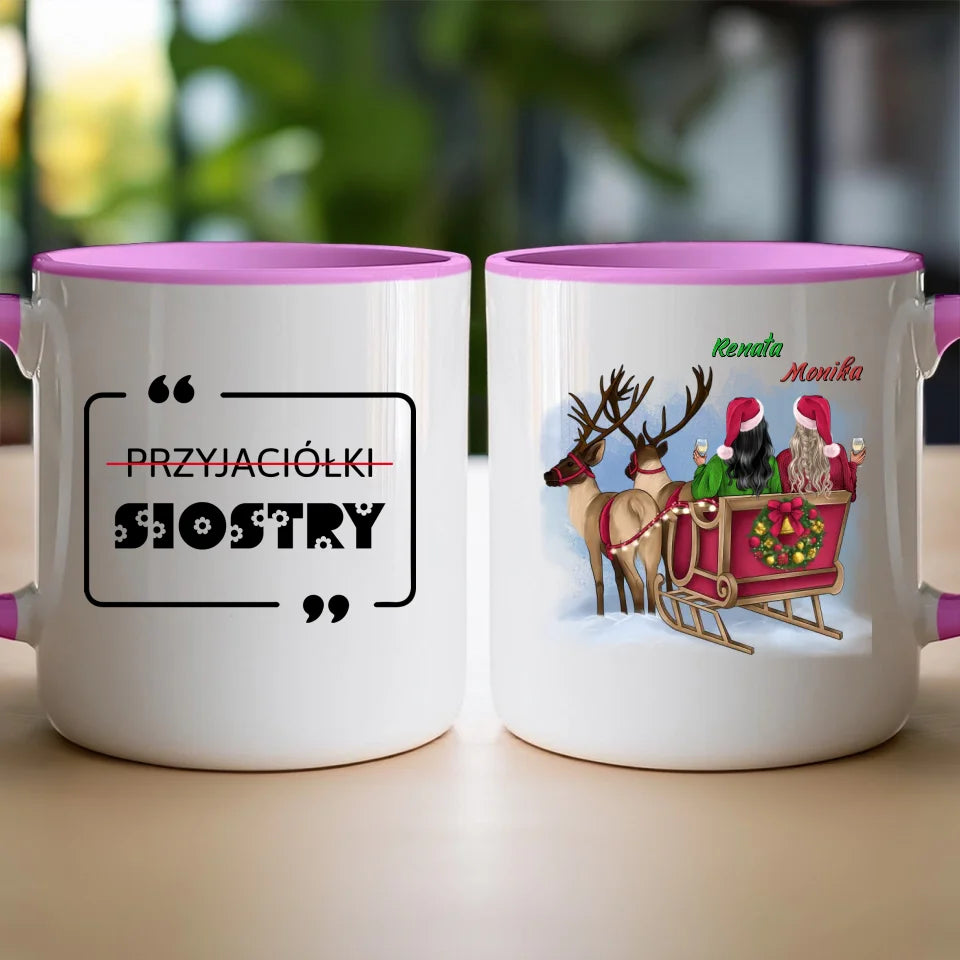Kubek personalizowany świąteczny dla przyjaciółek #125