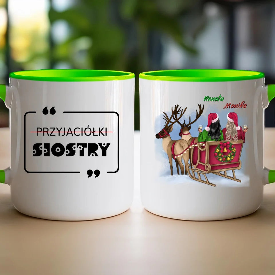 Kubek personalizowany świąteczny dla przyjaciółek #125