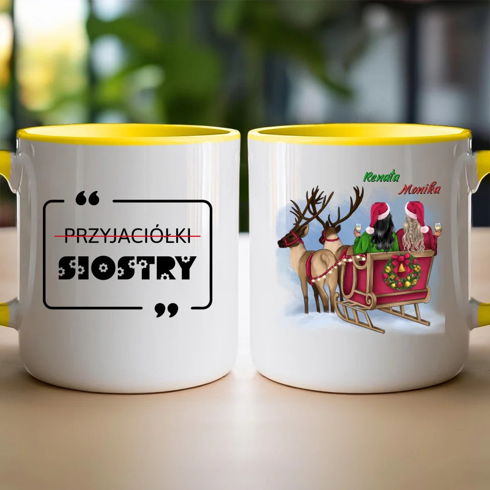 Kubek personalizowany świąteczny dla przyjaciółek #125