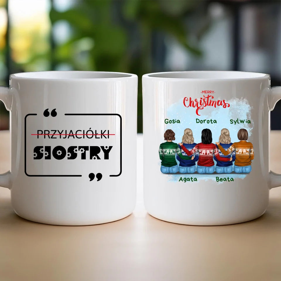 Kubek personalizowany świąteczny dla przyjaciółek 2-5 osób #126