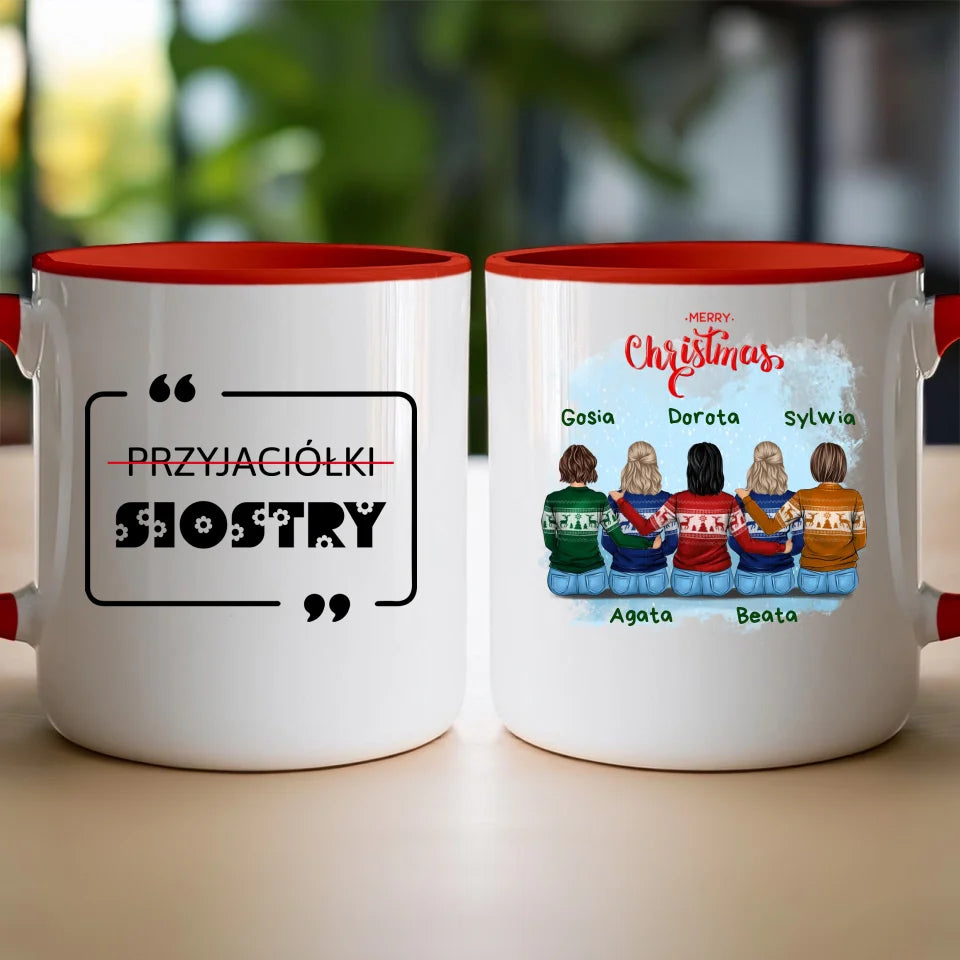 Kubek personalizowany świąteczny dla przyjaciółek 2-5 osób #126