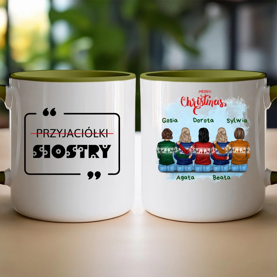 Kubek personalizowany świąteczny dla przyjaciółek 2-5 osób #126