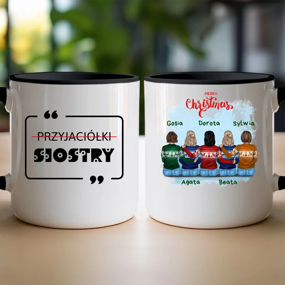 Kubek personalizowany świąteczny dla przyjaciółek 2-5 osób #126