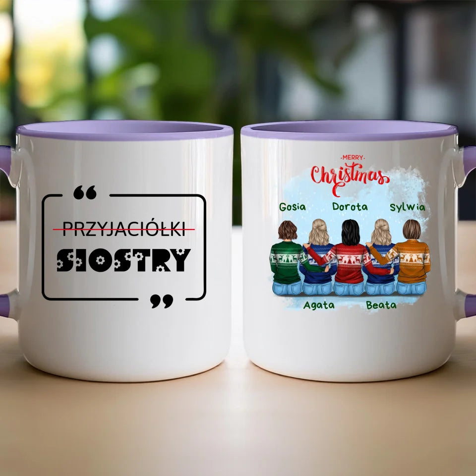 Kubek personalizowany świąteczny dla przyjaciółek 2-5 osób #126