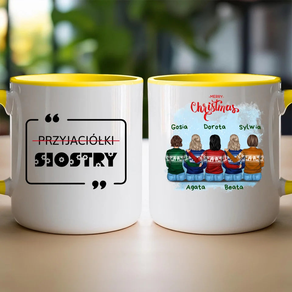 Kubek personalizowany świąteczny dla przyjaciółek 2-5 osób #126