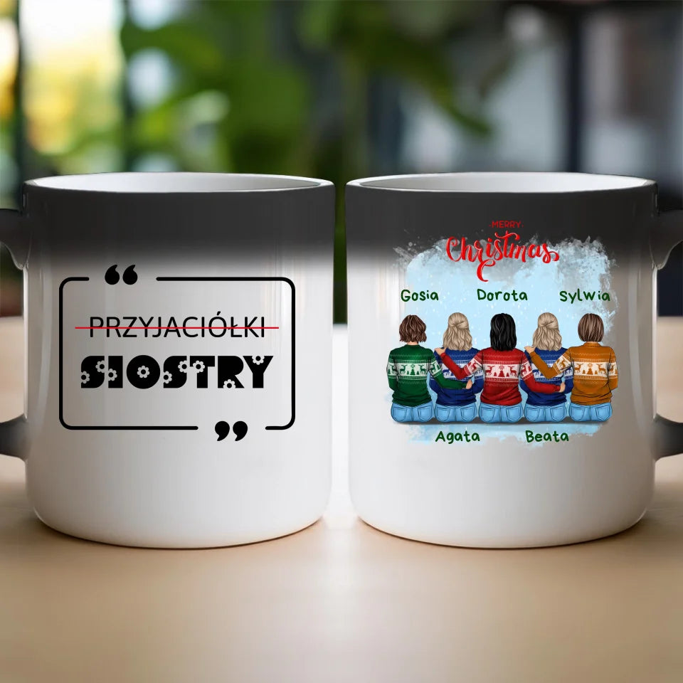 Kubek personalizowany świąteczny dla przyjaciółek 2-5 osób #126