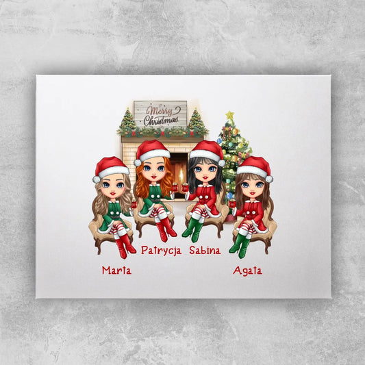 Obraz personalizowany świąteczny dla przyjaciółek #127