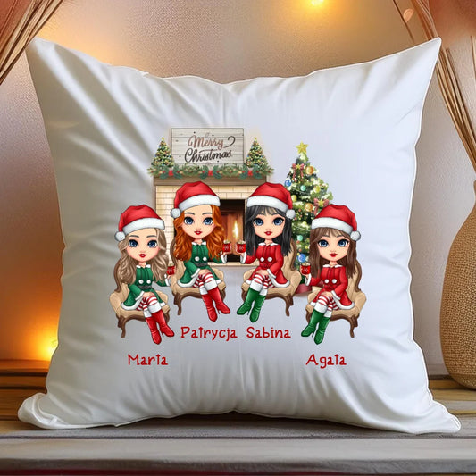 Poduszka personalizowana świąteczna dla przyjaciółek #127