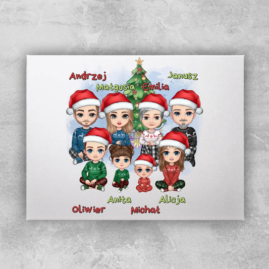 Obraz personalizowany świąteczny dla rodziny #811