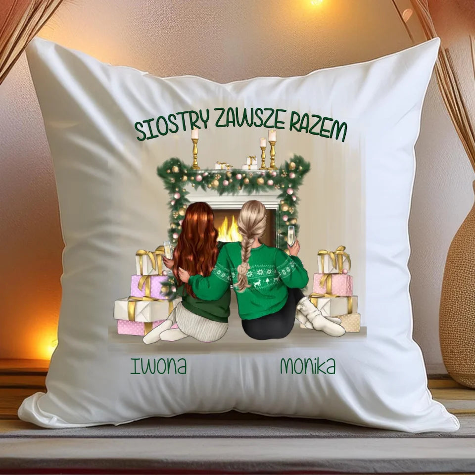 Poduszka personalizowana świąteczna dla siostry #1050