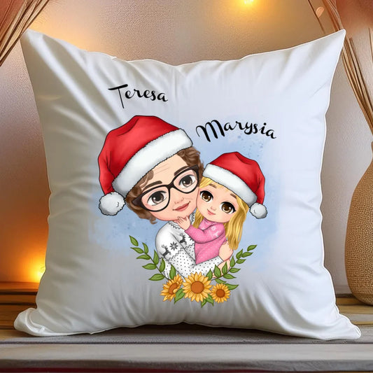 Poduszka na Święta "Babcia z wnukiem", personalizowana