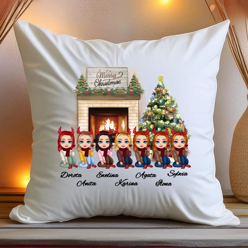 Poduszka personalizowana świąteczna dla przyjaciółek 1-7 osób #122