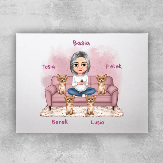 Obraz personalizowany dla babci - ze zwierzakami #240