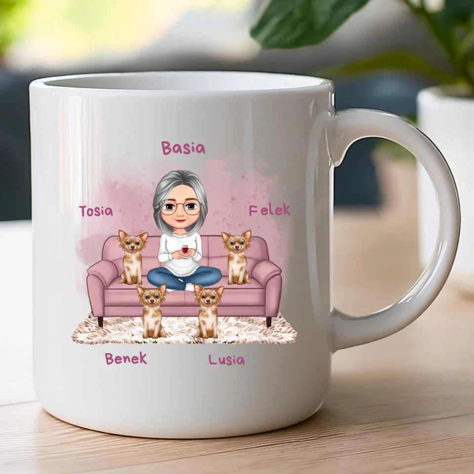Kubek personalizowany dla babci - ze zwierzakami #240