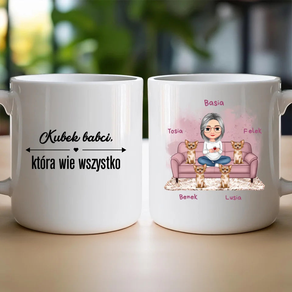 Kubek personalizowany dla babci - ze zwierzakami #240