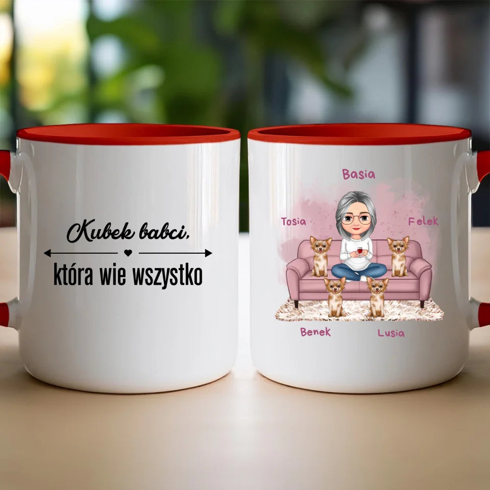 Kubek personalizowany dla babci - ze zwierzakami #240