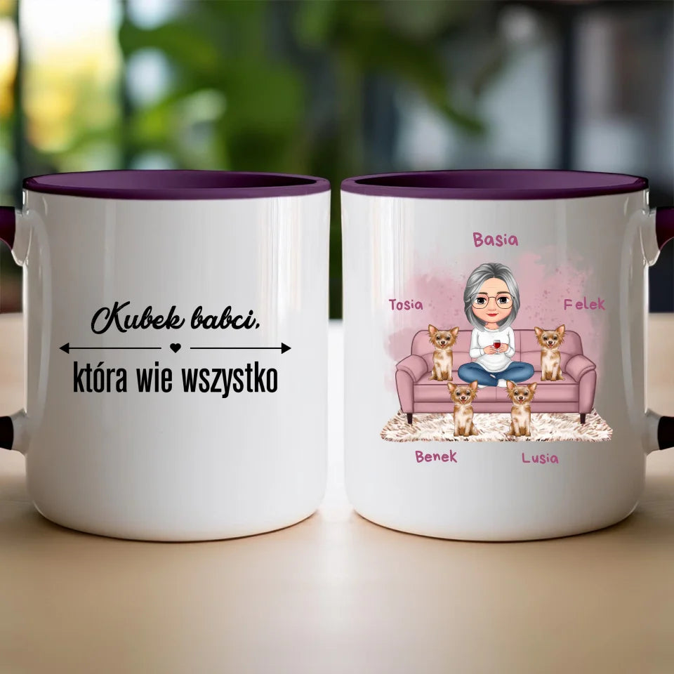 Kubek personalizowany dla babci - ze zwierzakami #240