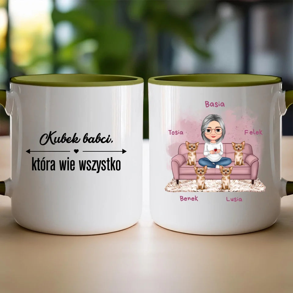 Kubek personalizowany dla babci - ze zwierzakami #240