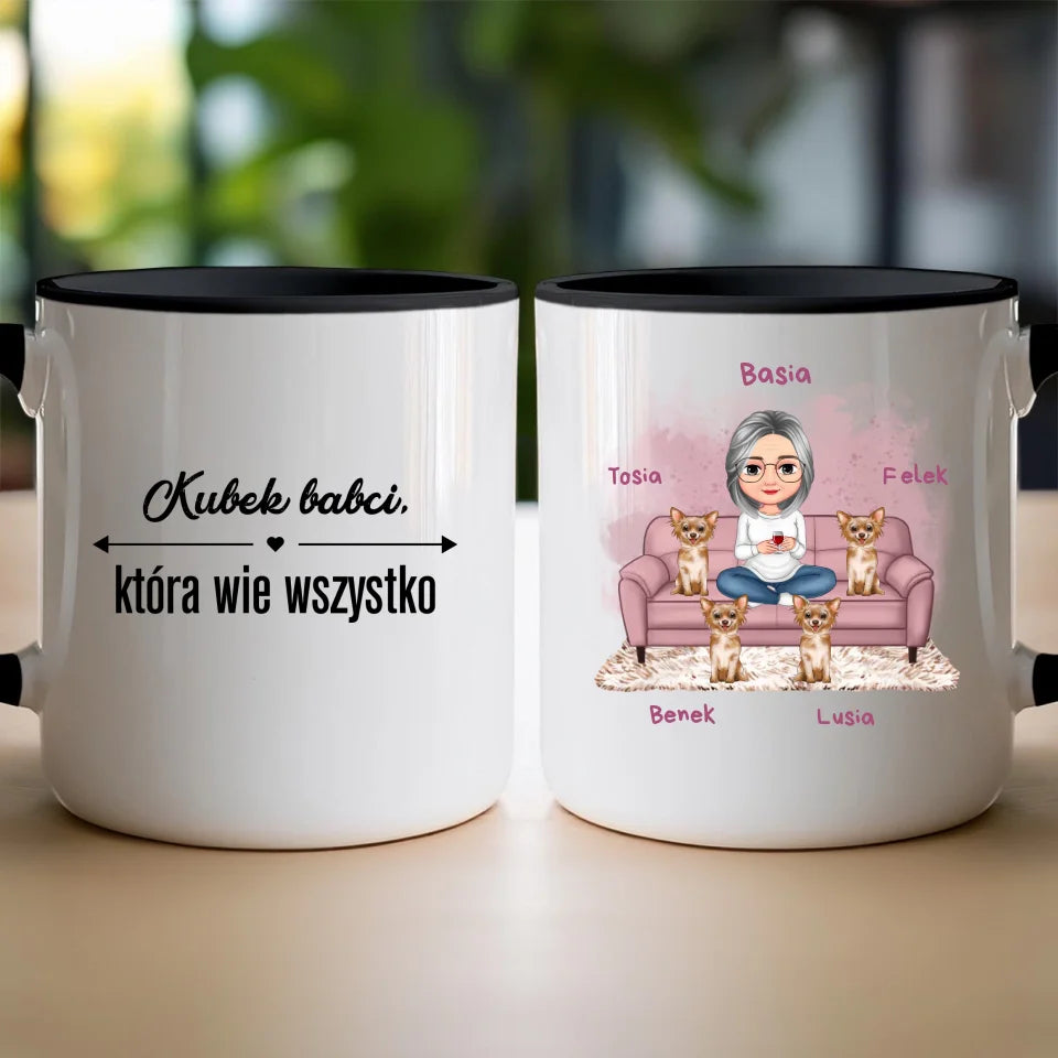 Kubek personalizowany dla babci - ze zwierzakami #240