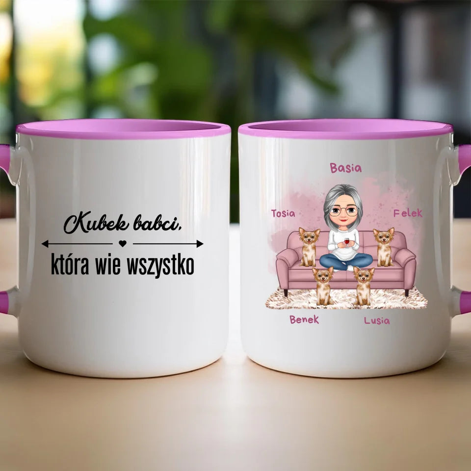 Kubek personalizowany dla babci - ze zwierzakami #240