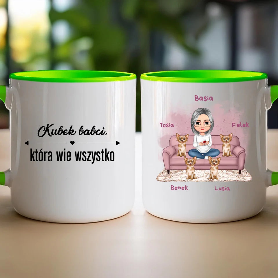 Kubek personalizowany dla babci - ze zwierzakami #240