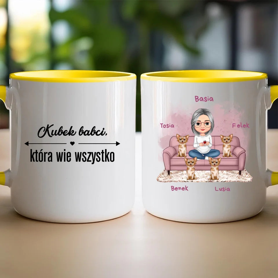 Kubek personalizowany dla babci - ze zwierzakami #240