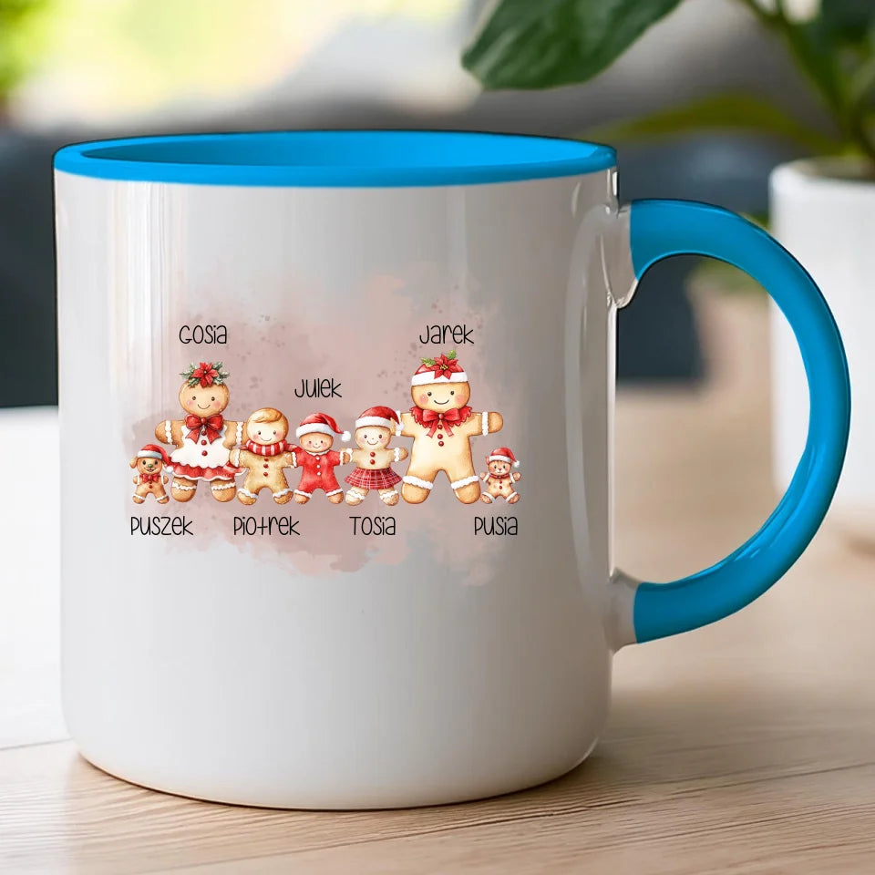 Kubek personalizowany świąteczny dla rodziny - ze zwierzakami #808