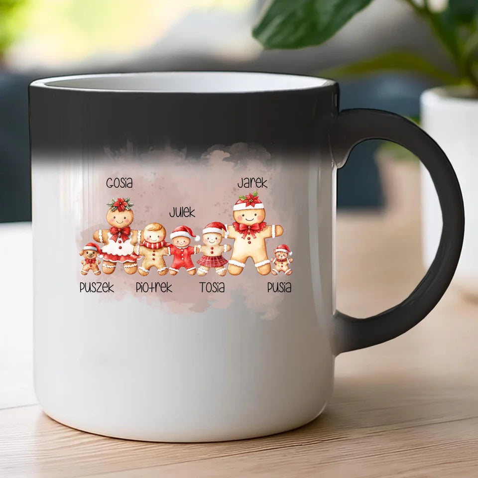 Kubek personalizowany świąteczny dla rodziny - ze zwierzakami #808