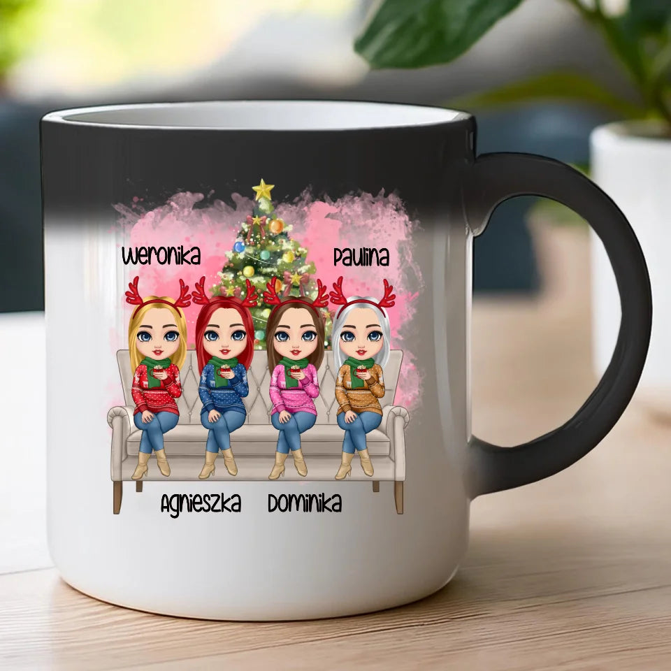 Kubek personalizowany świąteczny dla przyjaciółek 1-4 osób #123