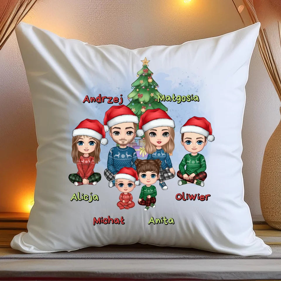 Poduszka personalizowana świąteczna dla rodziny #809