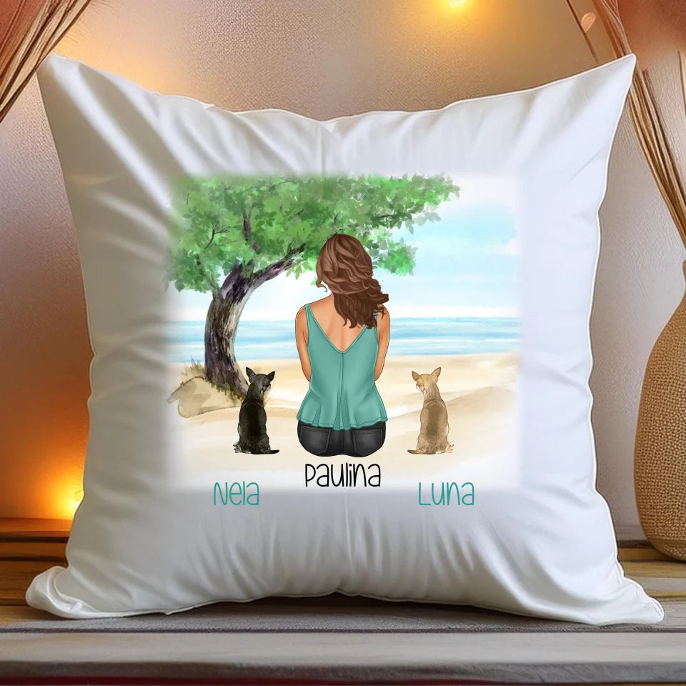 Poduszka personalizowana dla Kobiety - psy i koty #519