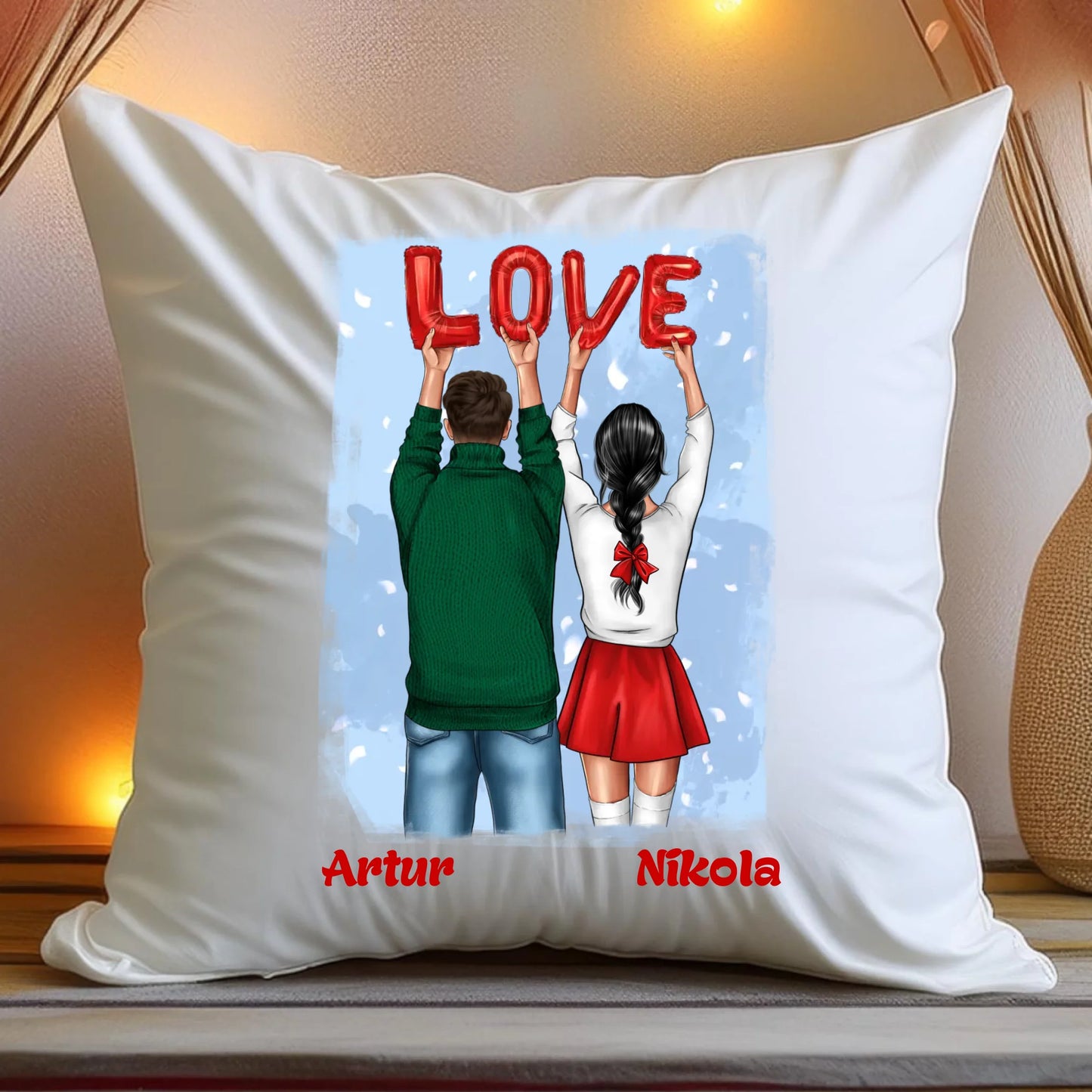 Poduszka personalizowana świąteczna dla par #53