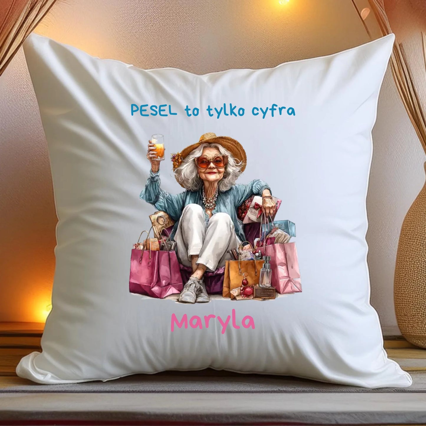 Poduszka personalizowana dla starszej pani #405