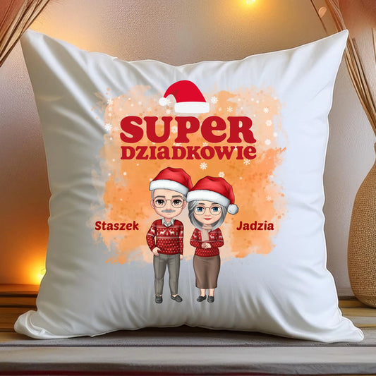 Poduszka personalizowana dla babci i dziadka świąteczna #601