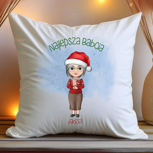 Poduszka personalizowana dla babci świąteczna #232