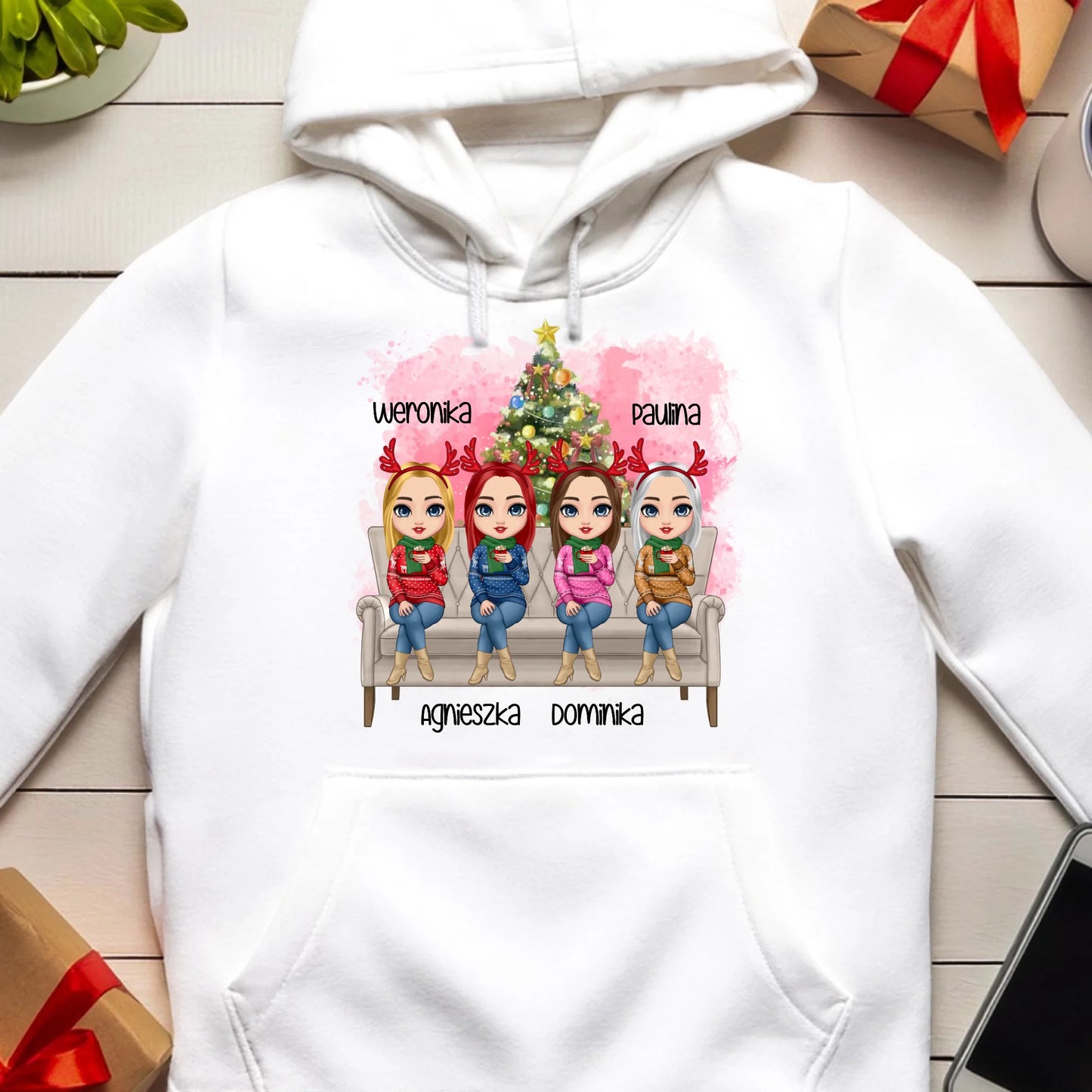 Bluza personalizowana świąteczna dla przyjaciółek 1-4 osób #123