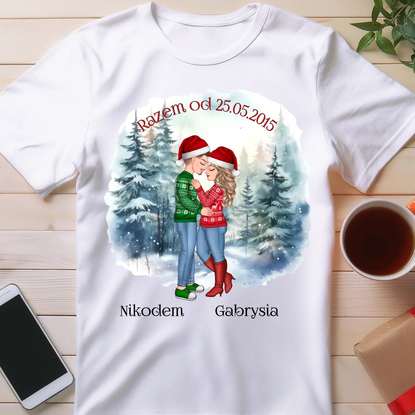 Koszulka personalizowana świąteczna dla par #51