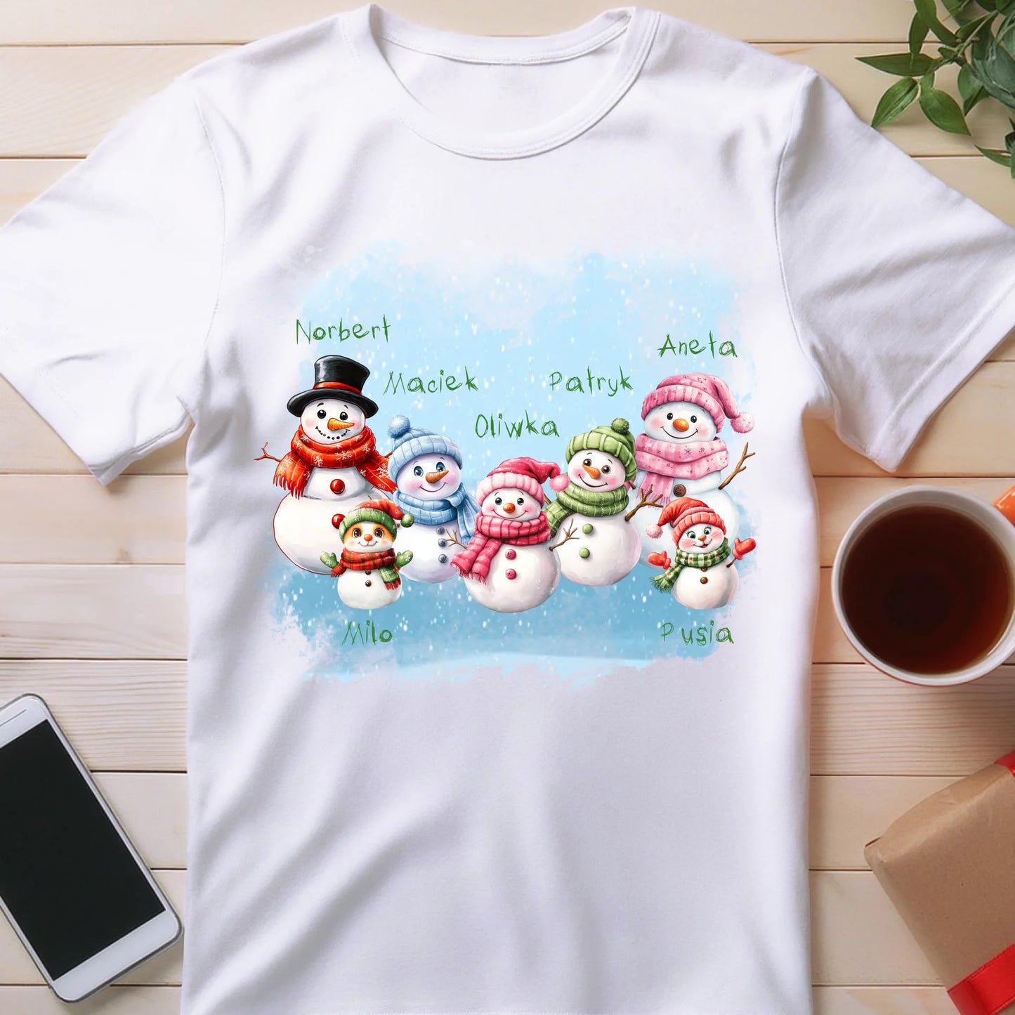 Koszulka personalizowana świąteczna dla rodziny - ze zwierzętami #807