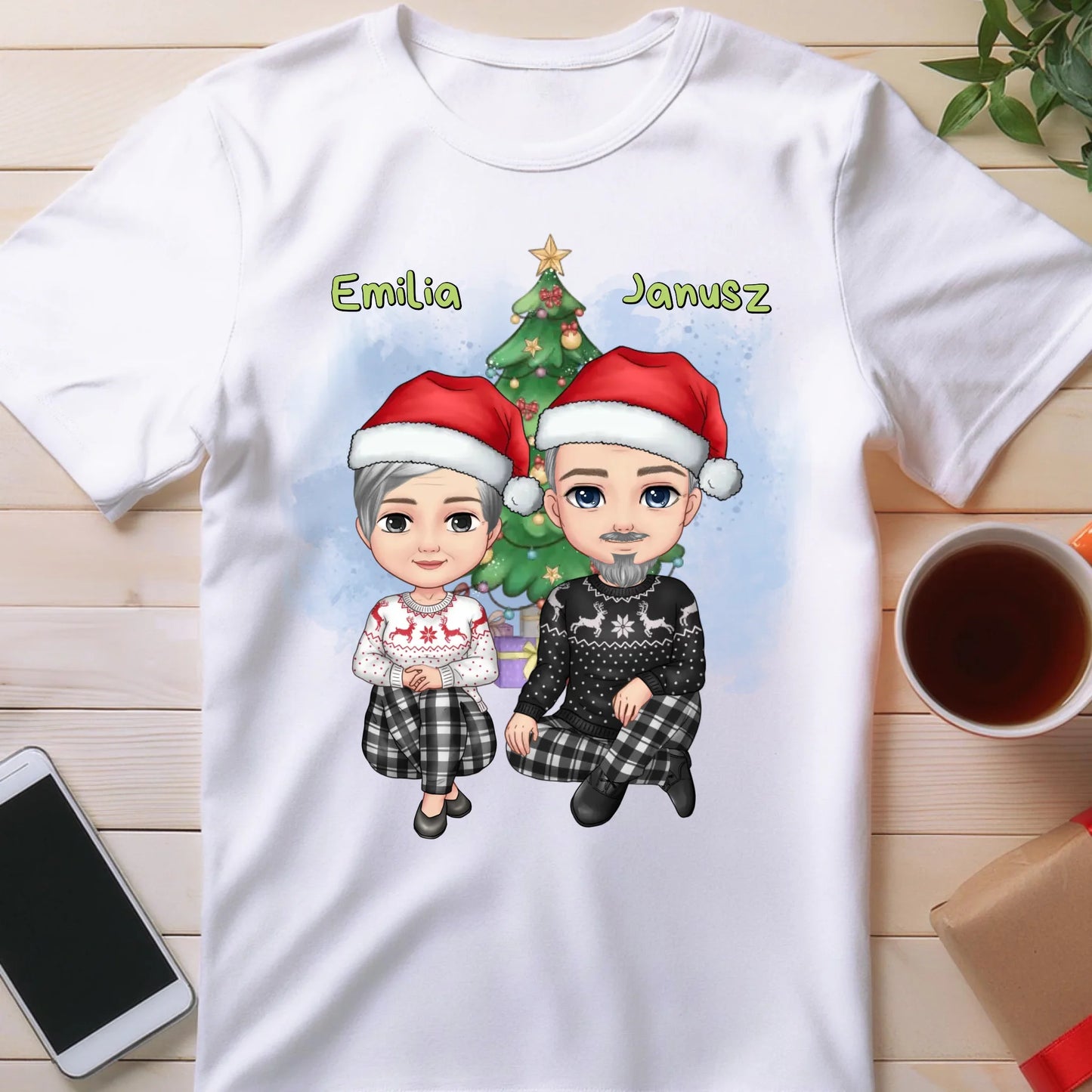 Koszulka personalizowana świąteczna dla babci i dziadka #603