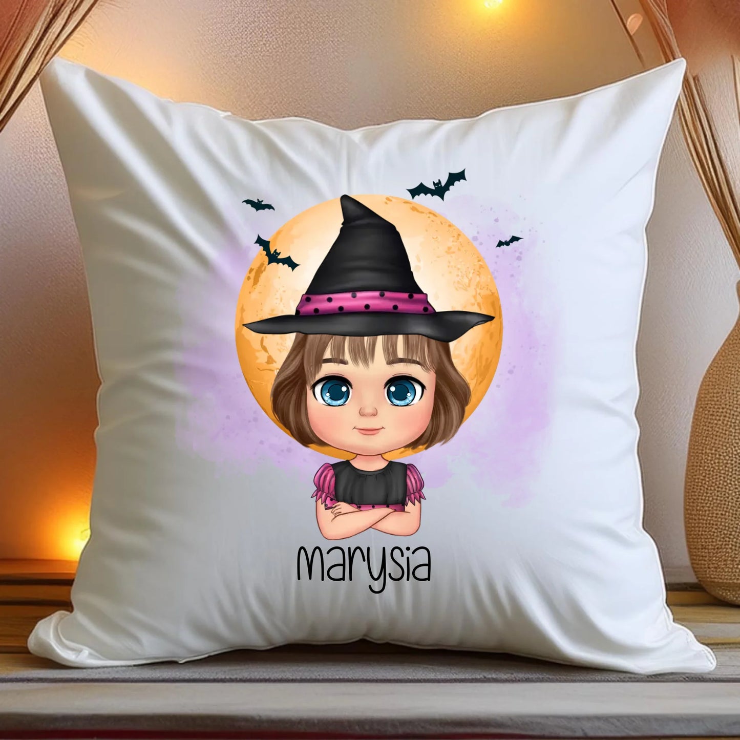Poduszka personalizowana Halloween dla dziewczynki #93