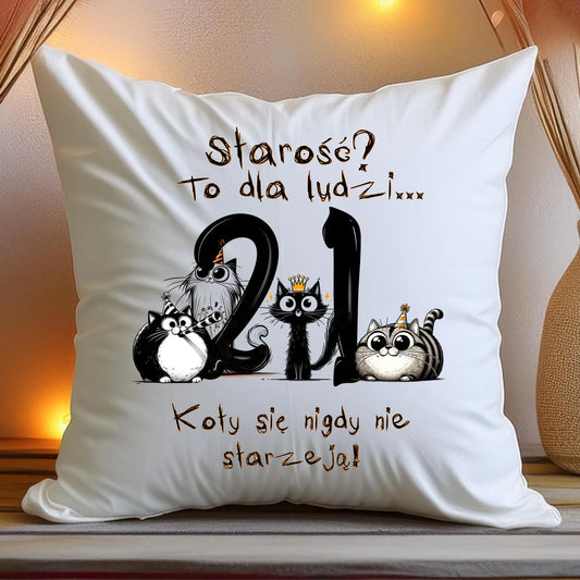 Poduszka personalizowana na urodziny - kociaki #5012