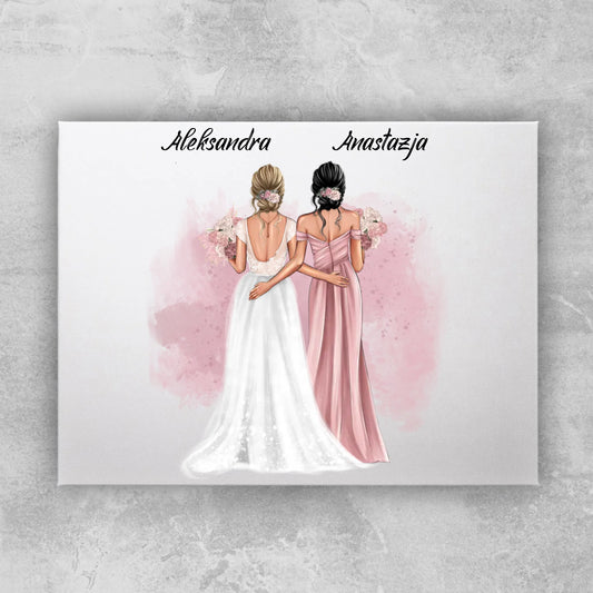 Obraz personalizowany dla przyjaciółek - ślub #141