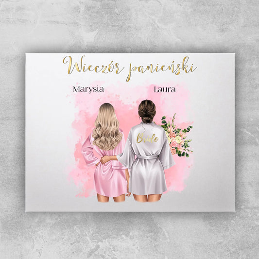 Obraz personalizowany dla przyjaciółek - ślub #158