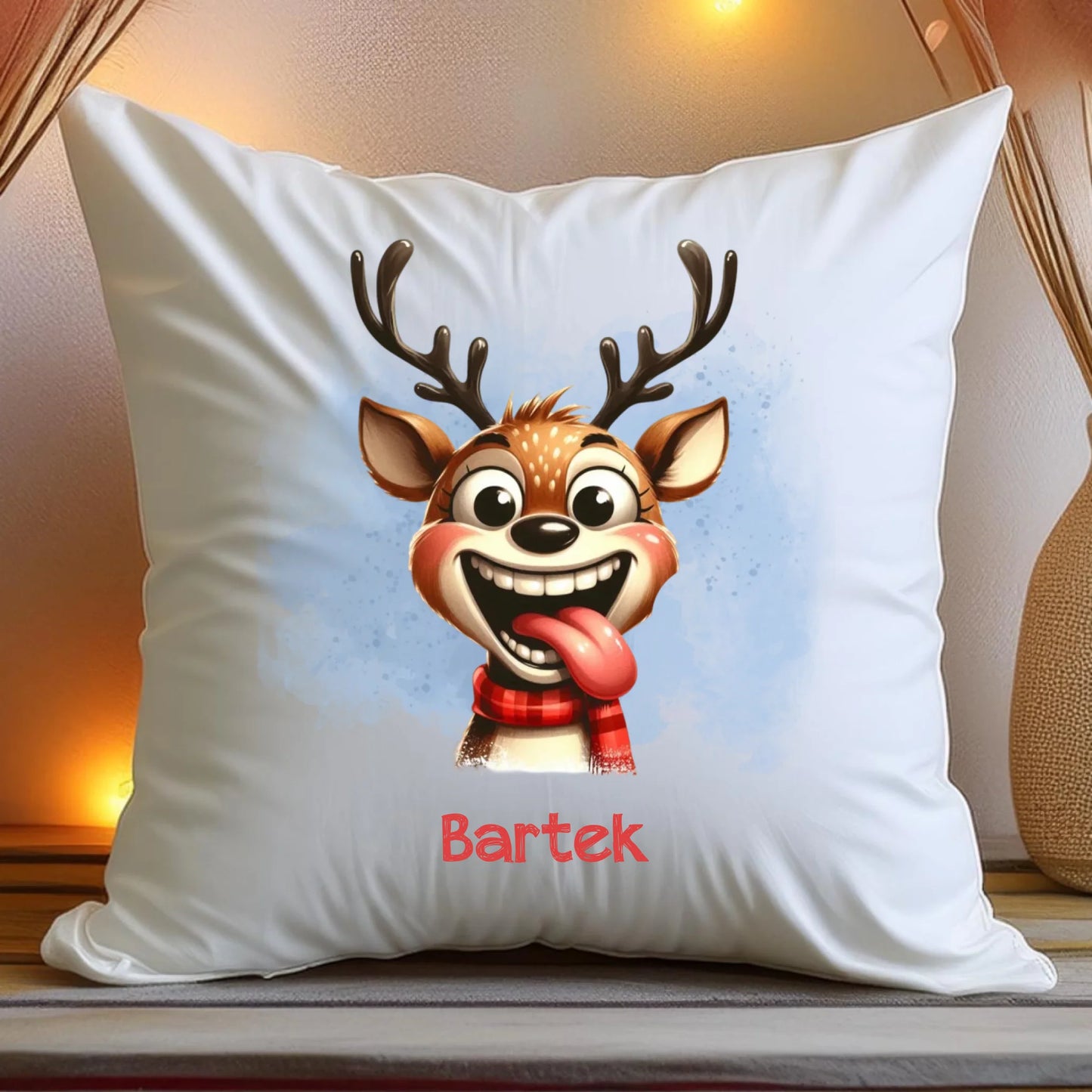 Poduszka personalizowana świąteczna - Renifer #18