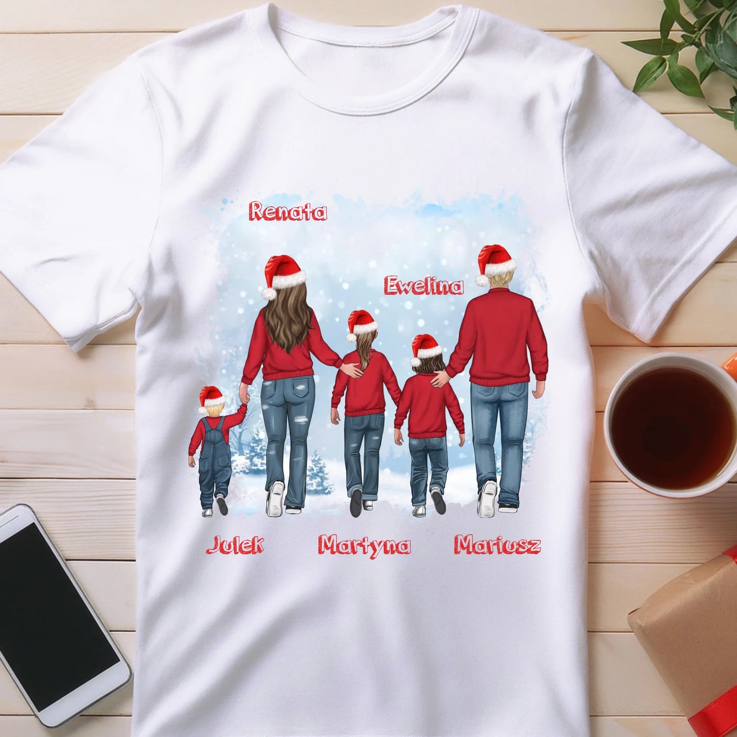 Koszulka personalizowana świąteczna dla rodziny #814