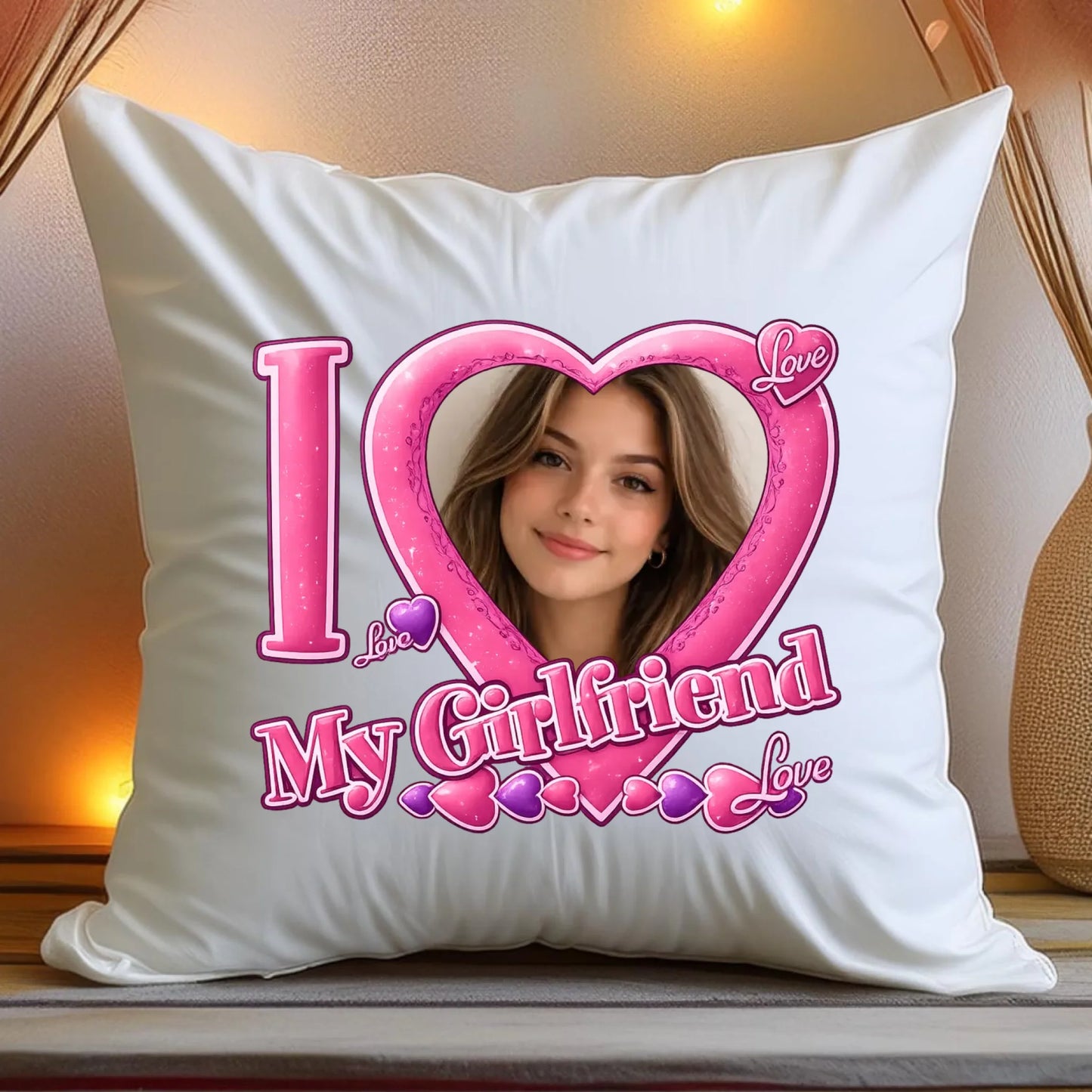 Poduszka z własnym zdjęciem - I Love My Girlfriend