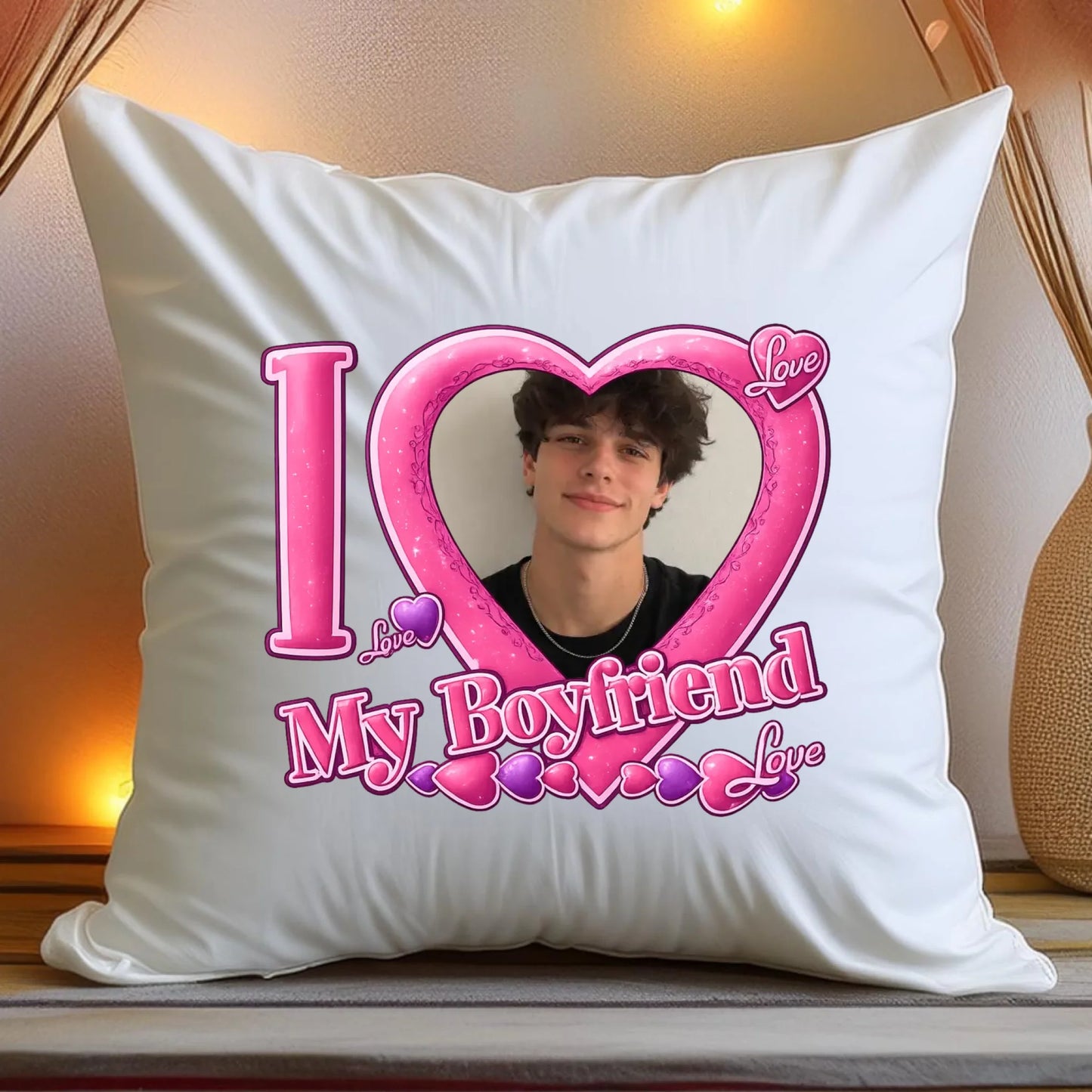 Poduszka z własnym zdjęciem - I Love My Boyfriend