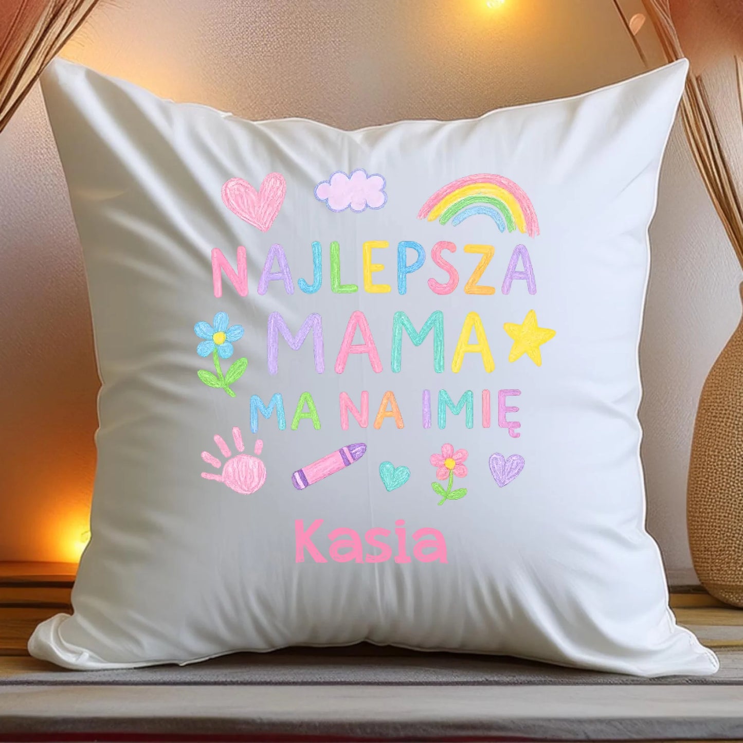 Poduszka personalizowana dla mamy | NAJLEPSZA MAMA MA NA IMIĘ | #341